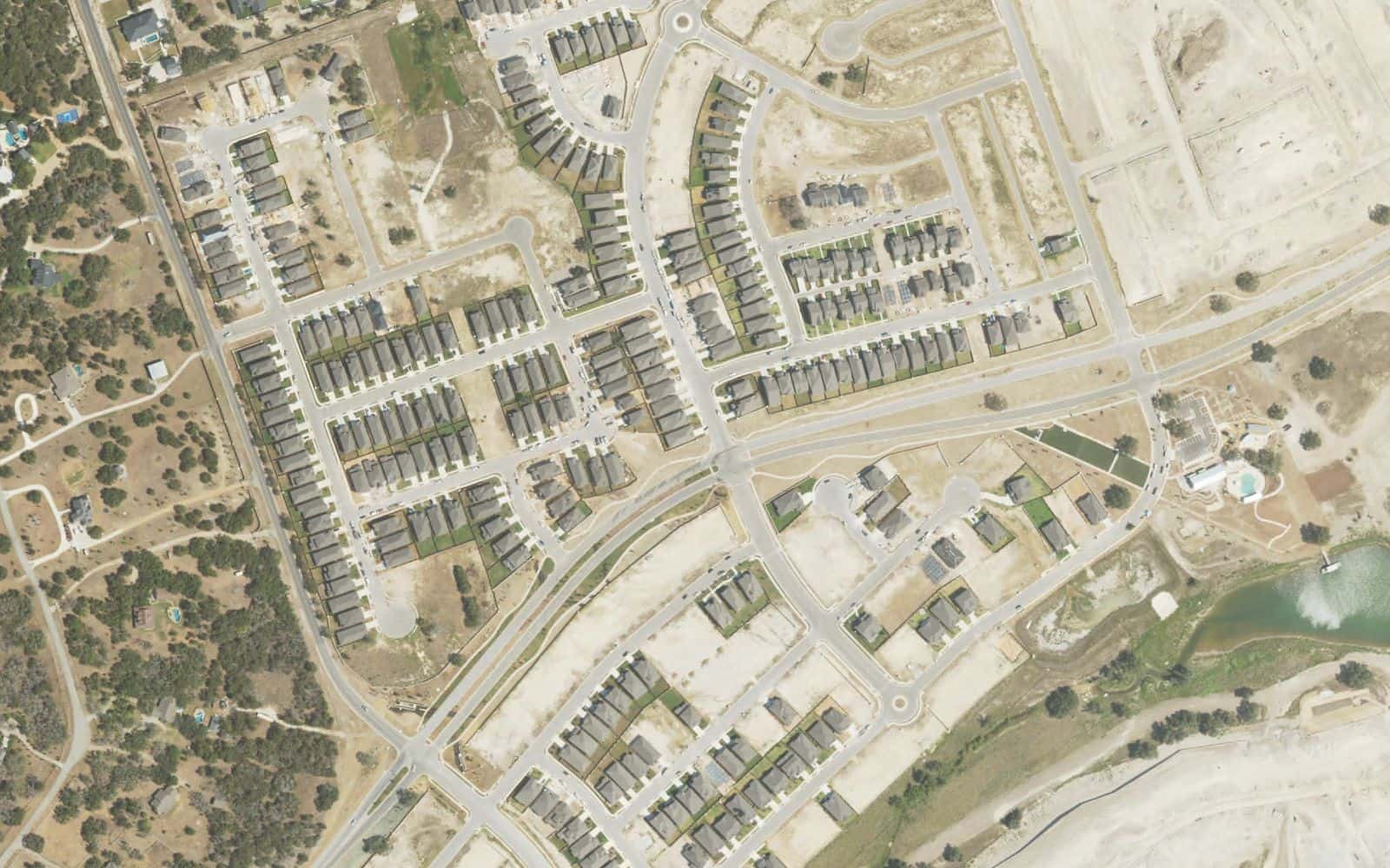 Vista aérea de Lariat, Liberty Hill