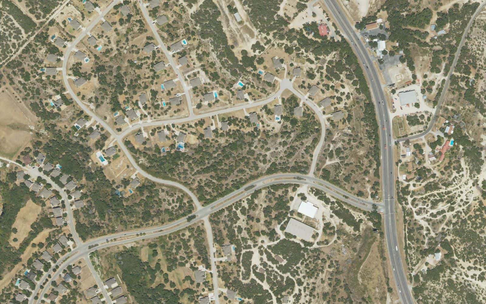 Vista aérea de Sola Vista, Spicewood