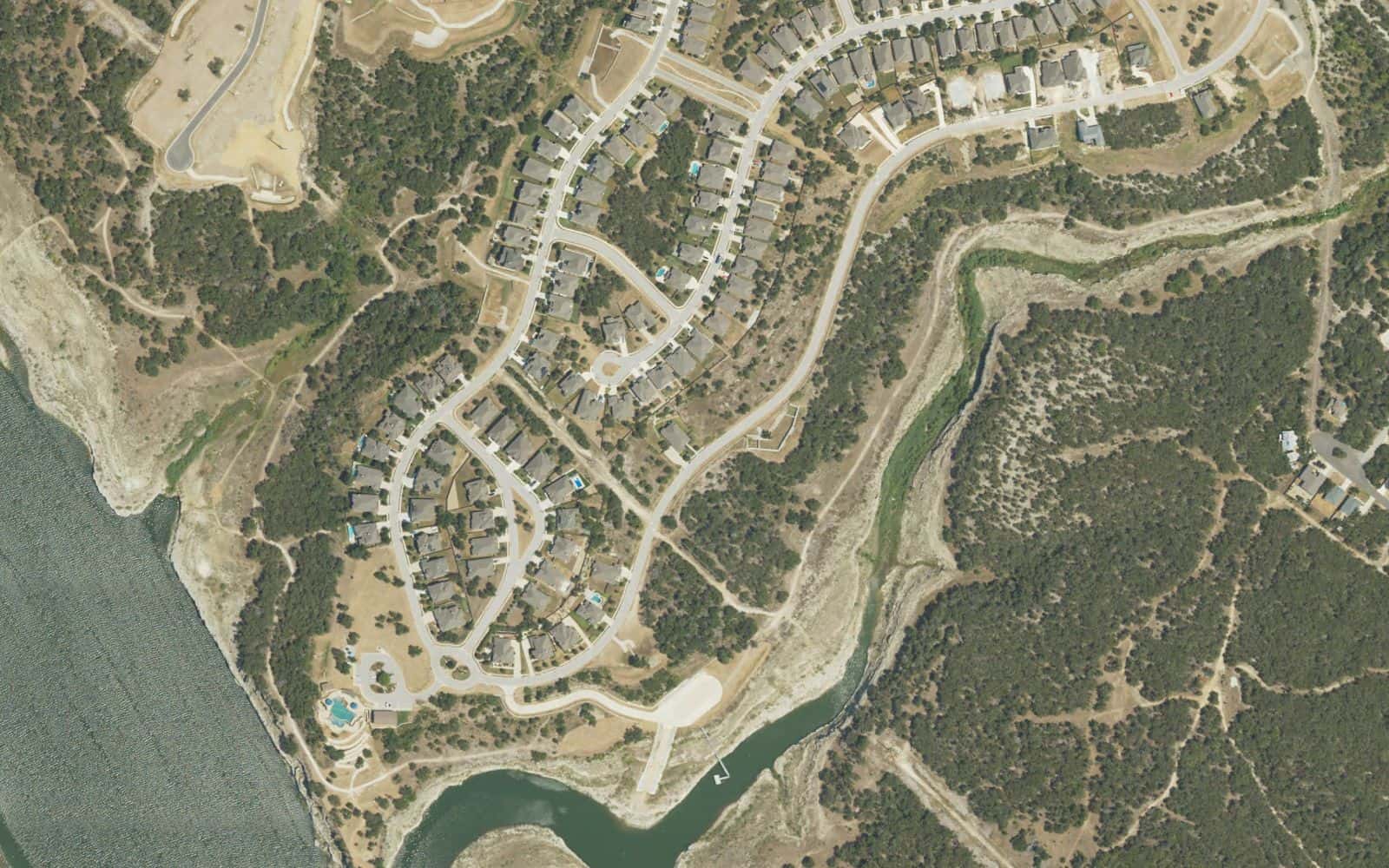 Vista aérea de Tessera on Lake Travis, Lago Vista